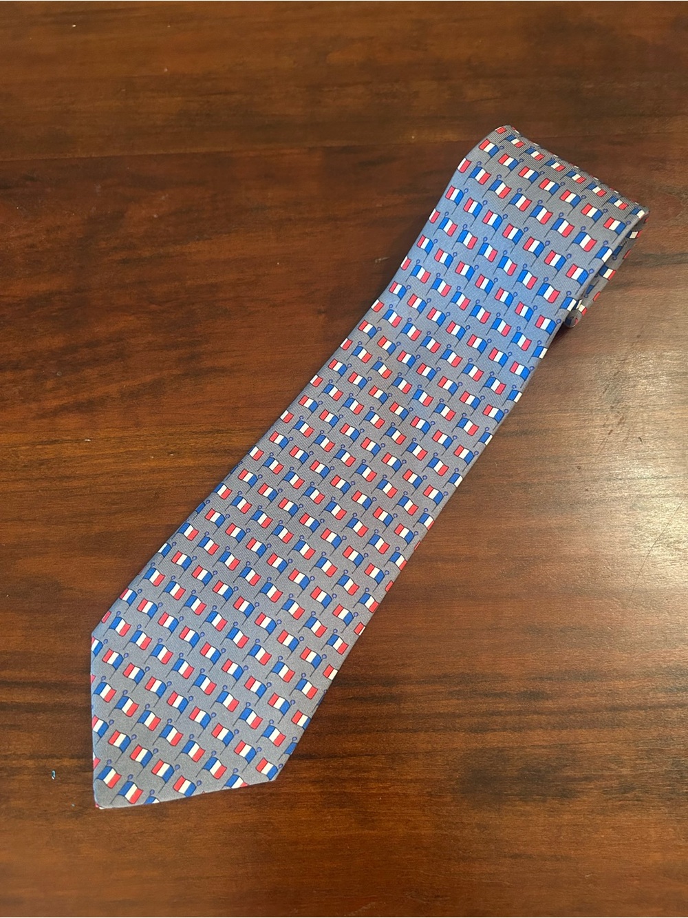 100% Authentic Hermes French Flag Tie